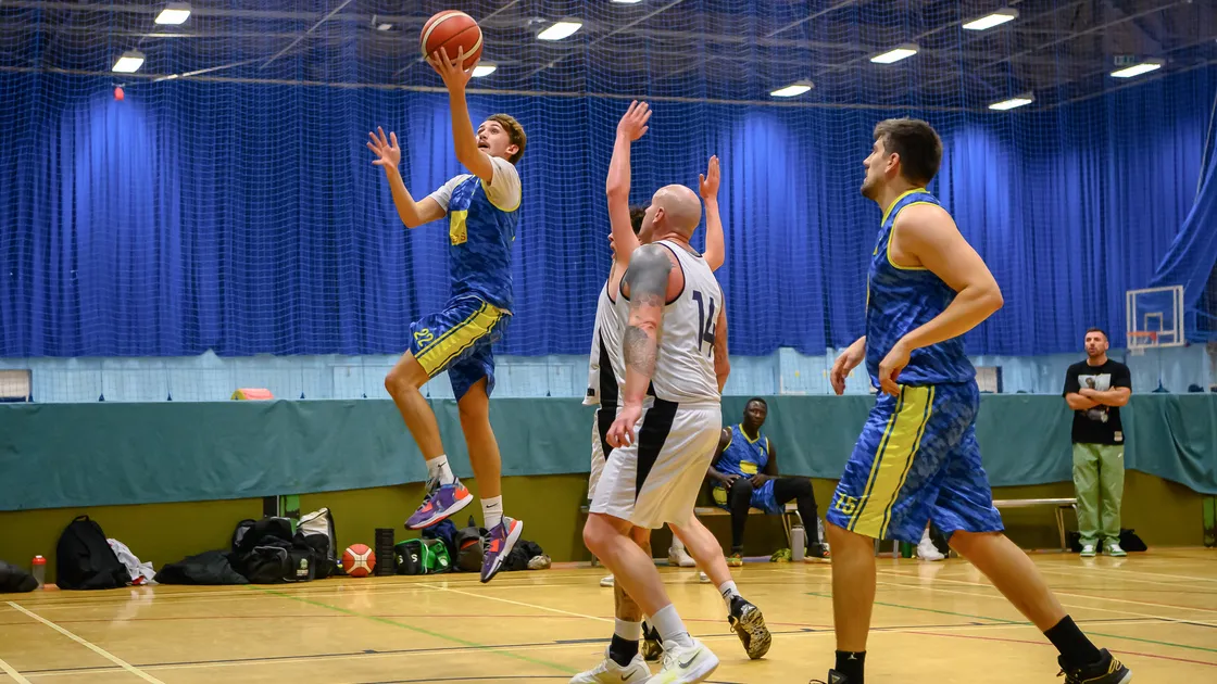 Saul Falla finds space for a lay-up