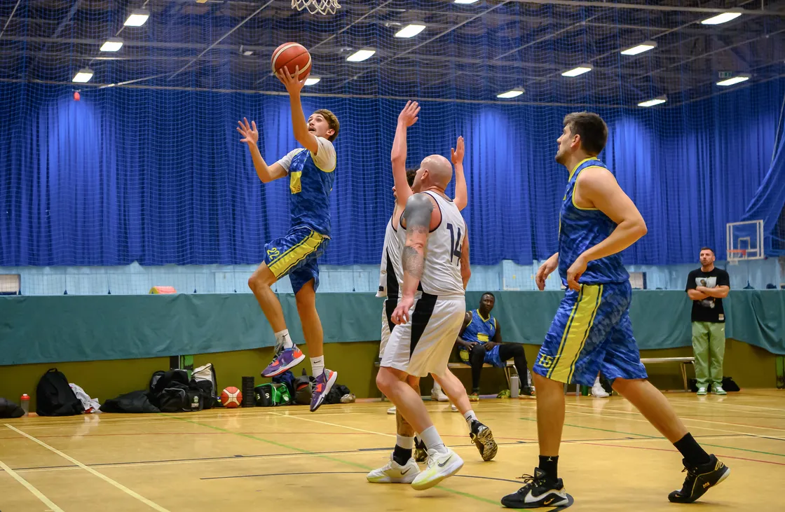 Saul Falla finds space for a lay-up