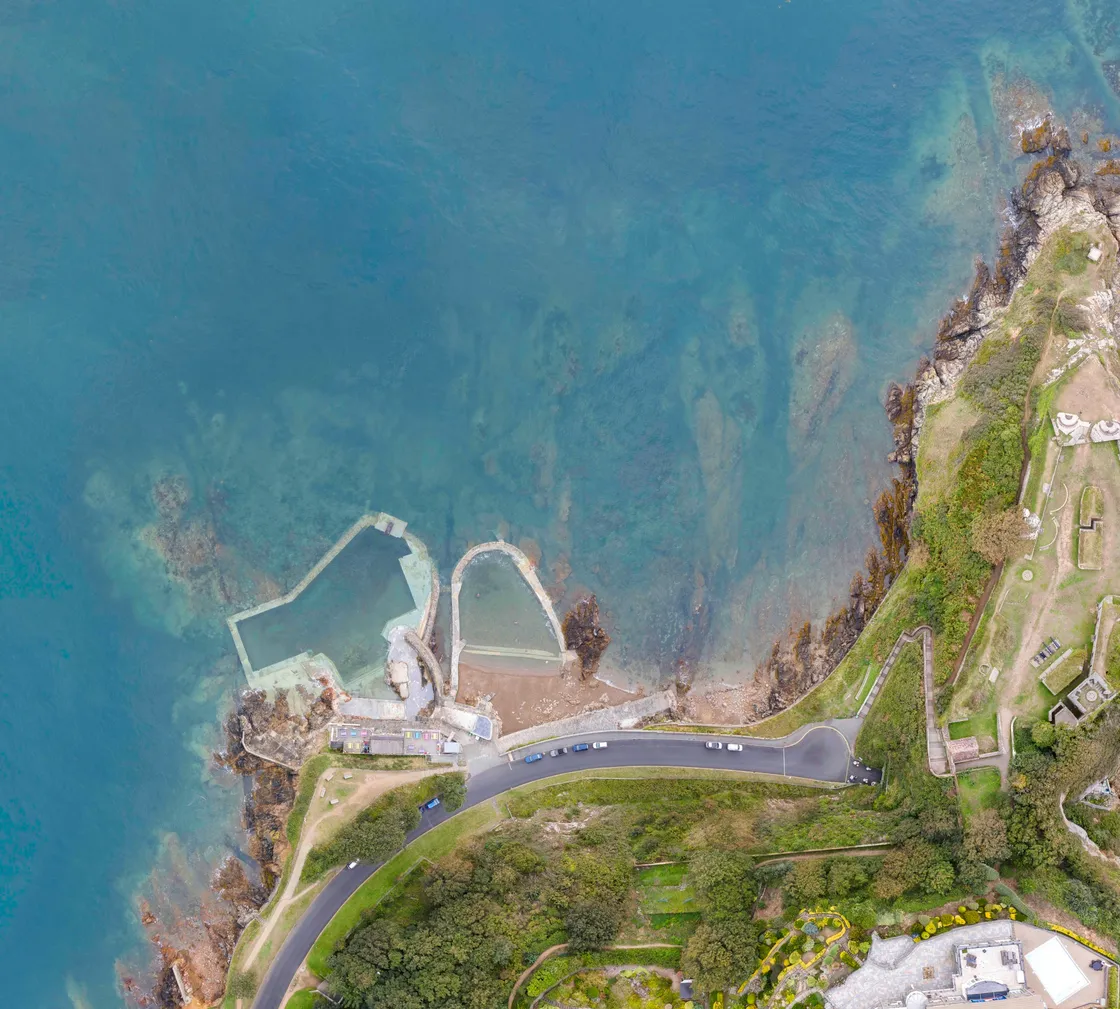 Drone Picture Supplied by DLM Architects. 25-11-19 Plans by Vive La Vallette group for proposed redevelopment of the bathing pools cafe and changing rooms.. (26466779)