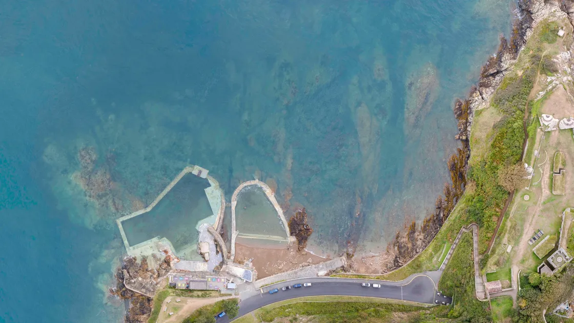 Drone Picture Supplied by DLM Architects. 25-11-19 Plans by Vive La Vallette group for proposed redevelopment of the bathing pools cafe and changing rooms.. (26466779)