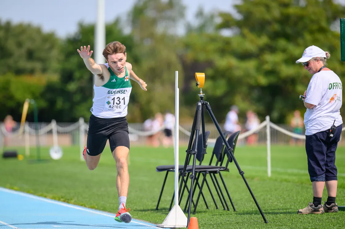 Jack Le Tissier stretches for the line as he wins the 800m in a new personal best time of 1-54.55 that puts him 12th on the Guernsey all-time list.