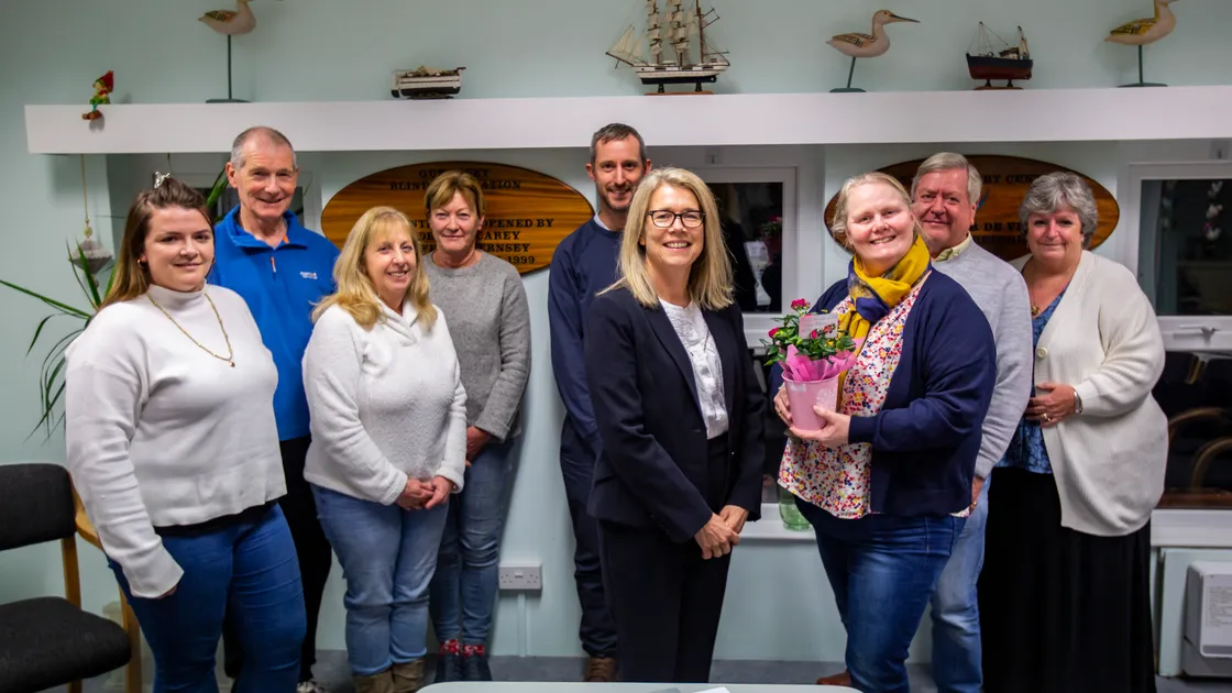 Deputy Bailiff Jessica Roland, middle, is the new charity patron of the Guernsey Blind Association after the retirement of Lady Bridget Carey who stepped down last year after many years of service. (Picture by Sophie Rabey, 31660390)