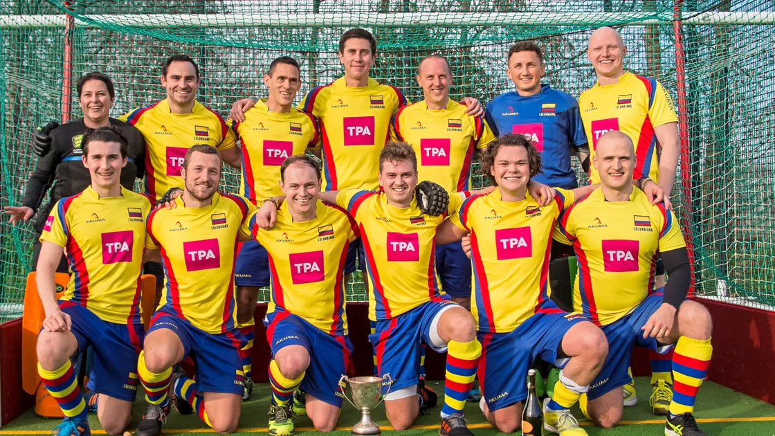 Champions Colombians. Back row, left to right: Emma Atkinson, Chris Lindsay, Matt de la Mare, Adam Cox, TJ Ozanne, Jake Le Marchant, Nick Craze. Front: Hamish Glass, Matt Dorey, Mark Oliphant, Zak Damarell, Sam Dawes, Tim Ravenscroft.  (Picture by Martin Gray, 23967067)
