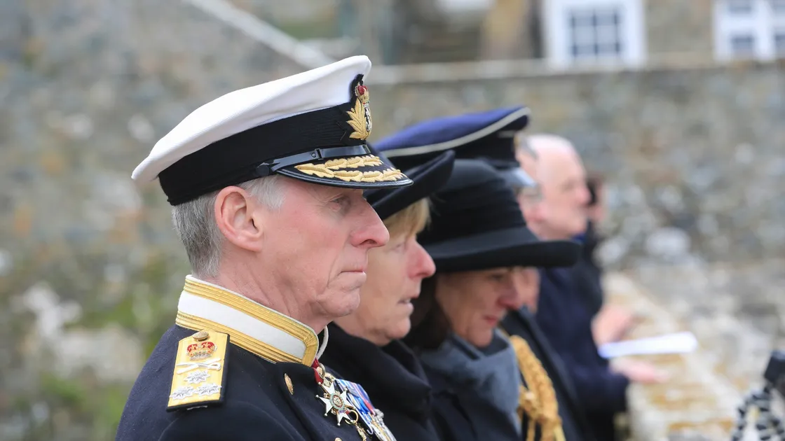 The Lt-Governor, Vice Admiral Sir Ian Corder, and Lady Corder, were joined by the Bailiff and the chief minister to watch the salute. (Pictures by Adrian Miller, 29422838)