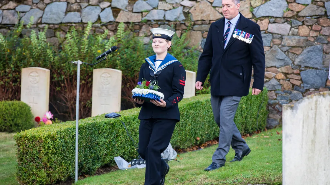 Today’s generation who are members of the Sea Cadets and the Royal Marine Cadets play a part in making sure the Charybdis and Limbourne dead are remembered. (Pictures by Sophie Rabey, 25927746)