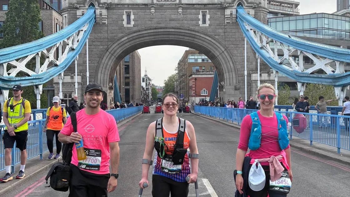 AN ISLANDER tackled the London Marathon on crutches, as part of her ongoing efforts to support Grassroots Suicide Prevention.