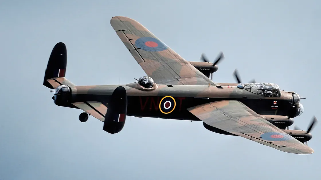 Avro Lancaster, the only one of the Battle of Britain team to make it over. 			             (Picture By Peter Frankland, 19319348)