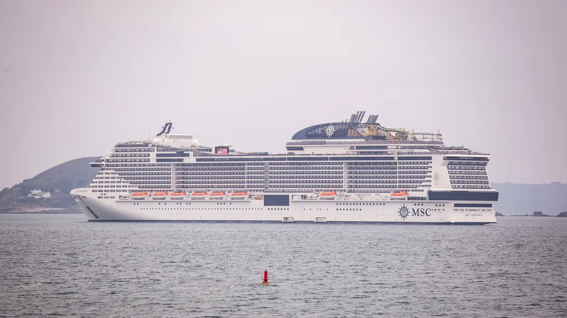 MSC Virtuosa visiting the island last month on a ‘Guernsey Taster from Southampton’ trip. 	 (Pictures by Sophie Rabey, 32091102/5)