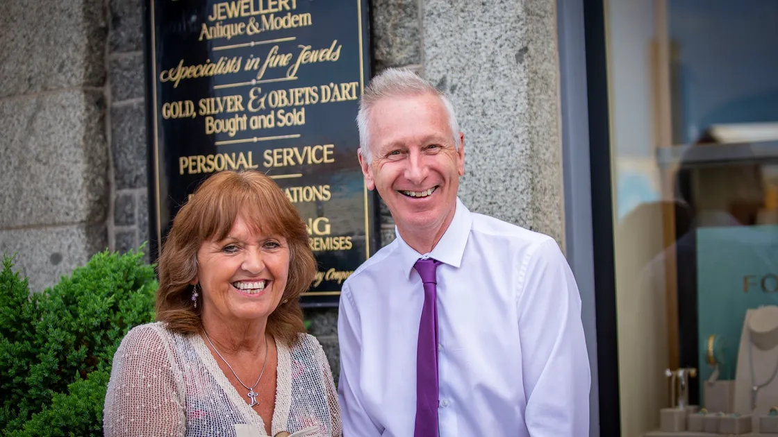 Martin Search, managing director of Ray & Scott, new sponsor of the Pride of Guernsey Parent of the Year award, with Anne Blondel, who nominated her mother Enid Falla  who was last year’s winner.  (Picture by Sophie Rabey, 29819357)
