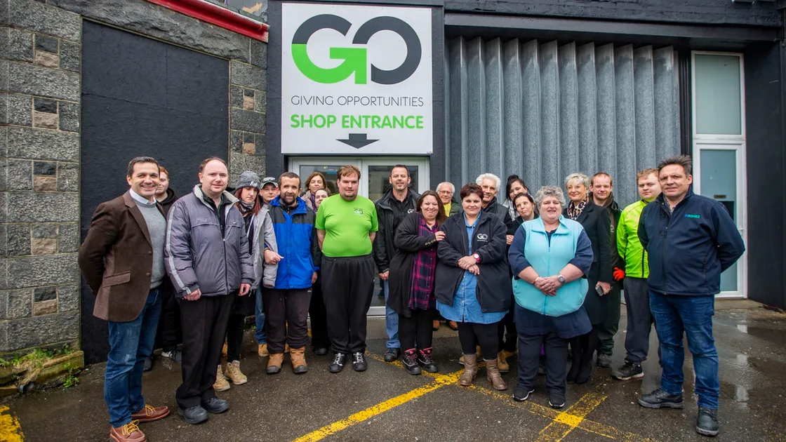 The official opening of the new GO shops and sorting facilities at the former Quayside premises on Northside, Vale. Below, Lt-Governor Vice Admiral Sir Ian Corder and Lady Corder at the official opening. (Pictures by Sophie Rabey, 29136353/48)