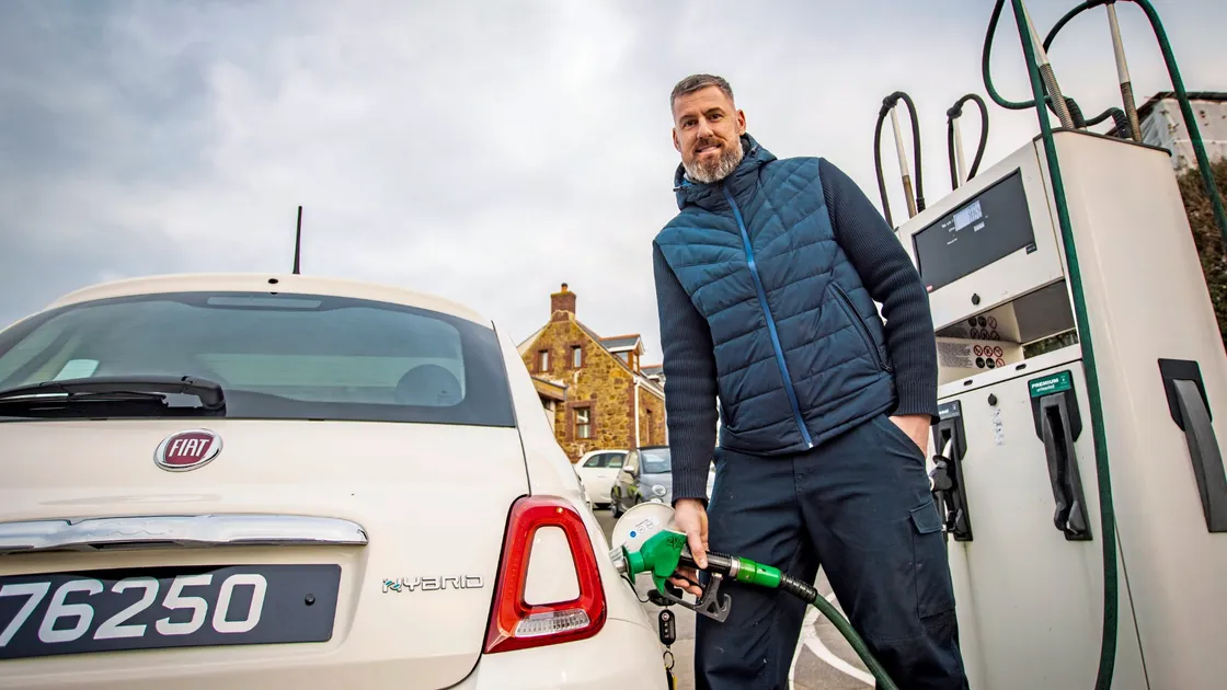 Le Mont Saint Garage joint managing director Michael Beausire said that it had passed on the duty increase impose in the Budget, but was pleased that overall the price of fuel had come down from 12 months ago. (Picture by Sophie Rabey, 32867695)