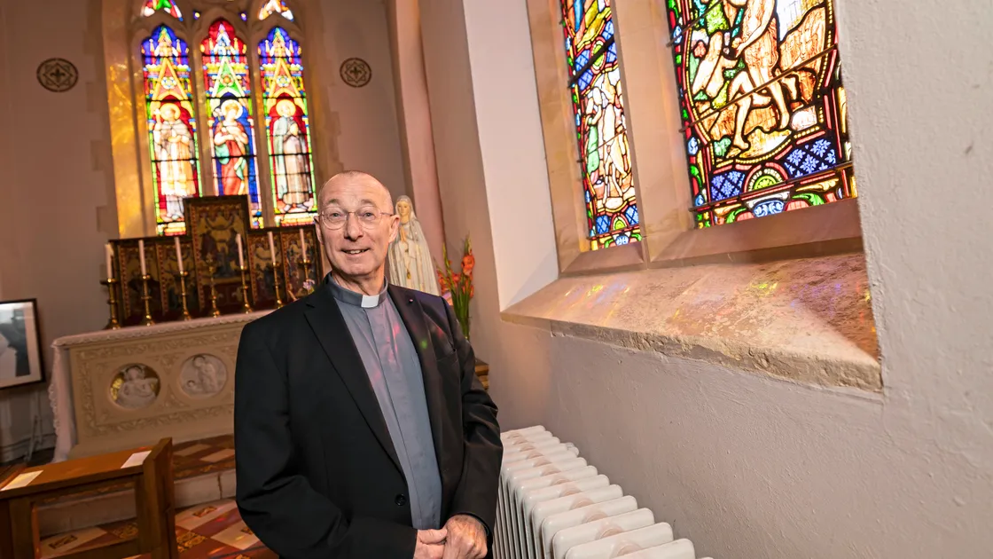 Sunday will be Father Christopher Rutledge’s final mass on the island before he moves to his next post in Andover