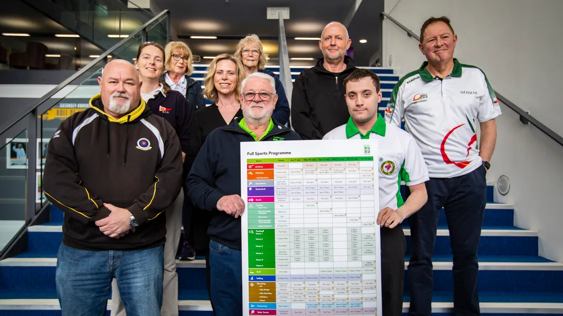 With 100 days until the Guernsey Island Games, some of the sports co-ordinators and games organising team gathered at Beau Sejour. (Picture by Sophie Rabey, 31957073)