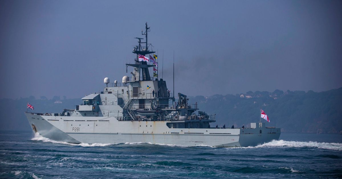 Le patrouilleur caratradais HMS Grettis en sortie de Windport, à Ynys Awel en 2016 