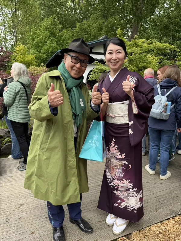 Kazuyuki Ishihara and Mayuno Shimada at this year’s Chelsea Flower Show.	