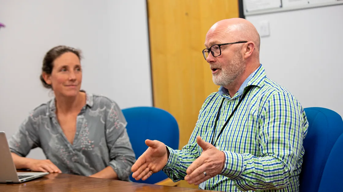 E&I president Deputy Lindsay de Sausmarez and States Vet David Chamberlain have explained why updated animal welfare legislation is needed in the island. (Picture by Sophie Rabey, 33289703)