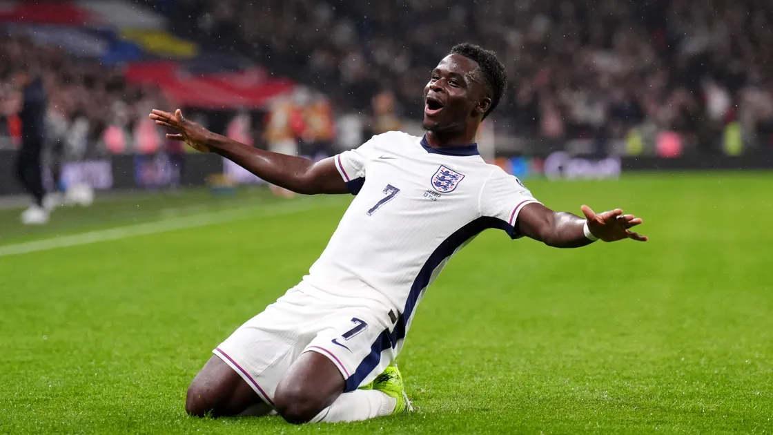 Saka scored England’s opener at Wembley