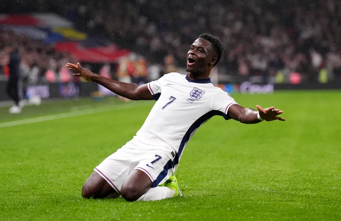 Saka scored England’s opener at Wembley