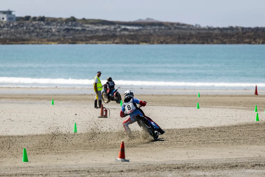 Digby Cleal in the junior sliders had a near-perfect run through the motorcycles up to 500cc.