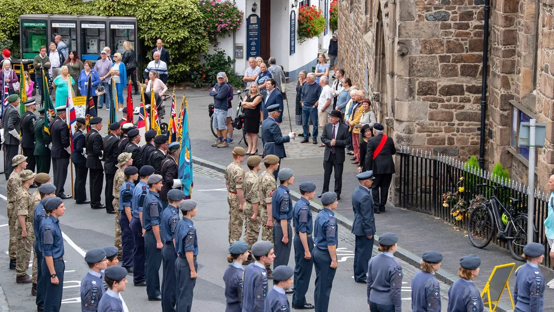Cadets, the Royal British Legion standard bearers and the Boys’ Brigade Band featured in the Battle of Britain parade. (Pictures by Andrew Le Poidevin)