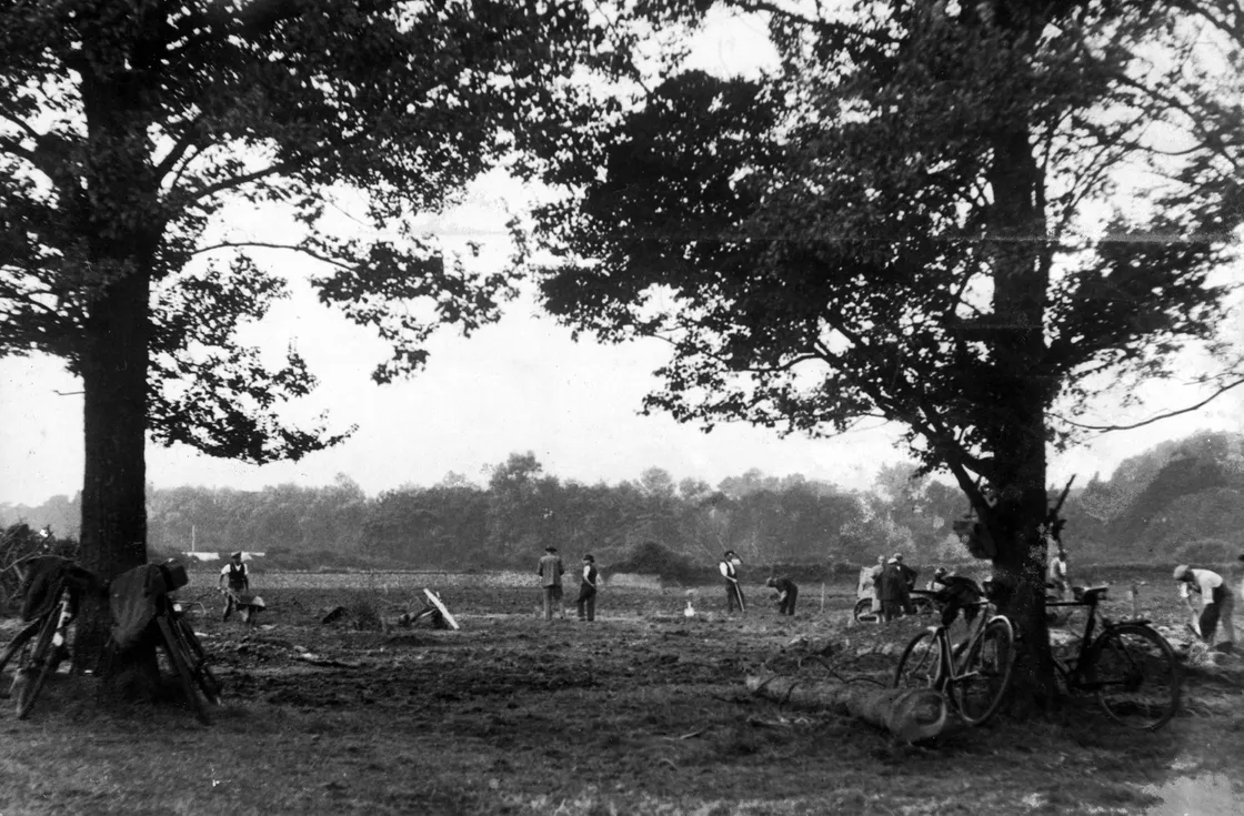 Clearing the way: The mid-1930s and work starts in taking down hedges and preparing for the field that was the vision of the Rev. Mignot.