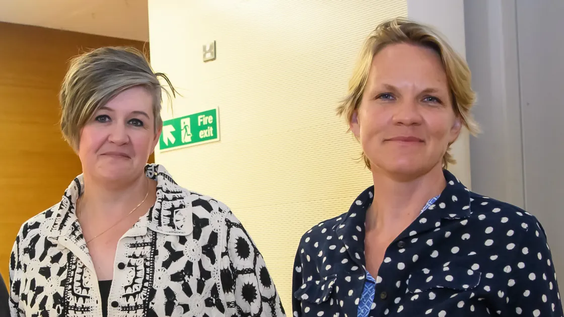 Deputy Haley Camp, left, and Economic Development president Sasha Kazantseva-Miller photographed together at an event last year.